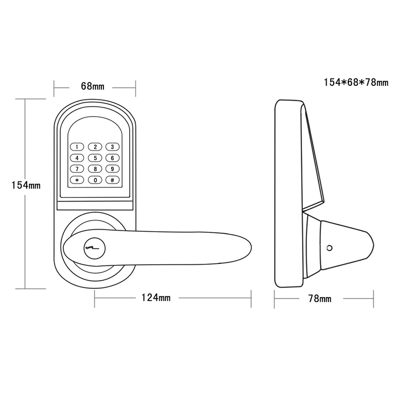 Dusaw Smart Lock Single Latch with Buttons B27-P
